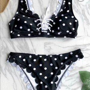 Cupshe BRAND NEW black and white polka dot bikini